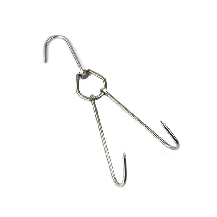 Edelstahl Doppelring Entenbräter-Hänger Outdoor Barbecue Aufhängehaken Ständer, 3 cm kleiner Ring 23cm, 3 cm kleiner Wachsring 24.5cm, 3 cm großer Wachsring 33cm, 3 cm mittlerer Wachsring 29cm, 4 cm Stahl dick kurz 24cm                      ...