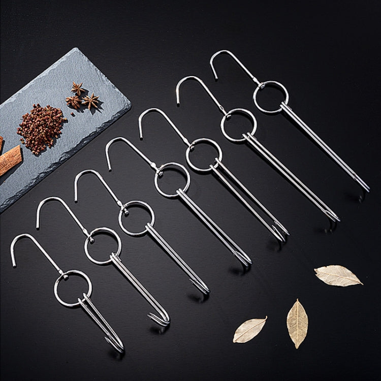 Edelstahl Doppelring Entenbräter-Hänger Outdoor Barbecue Aufhängehaken Ständer, 3 cm kleiner Ring 23cm, 3 cm kleiner Wachsring 24.5cm, 3 cm großer Wachsring 33cm, 3 cm mittlerer Wachsring 29cm, 4 cm Stahl dick kurz 24cm                      ...
