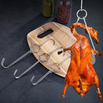Edelstahl Doppelring Entenbräter-Hänger Outdoor Barbecue Aufhängehaken Ständer, 3 cm kleiner Ring 23cm, 3 cm kleiner Wachsring 24.5cm, 3 cm großer Wachsring 33cm, 3 cm mittlerer Wachsring 29cm, 4 cm Stahl dick kurz 24cm                      ...