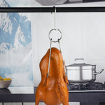 Edelstahl Doppelring Entenbräter-Hänger Outdoor Barbecue Aufhängehaken Ständer, 3 cm kleiner Ring 23cm, 3 cm kleiner Wachsring 24.5cm, 3 cm großer Wachsring 33cm, 3 cm mittlerer Wachsring 29cm, 4 cm Stahl dick kurz 24cm                      ...