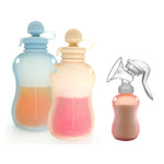 150ml Reusable Silicone Baby Food Pouches Refillable Squeeze Storage Containers, 150ml  Blue, 150ml Pink, 150ml Beige