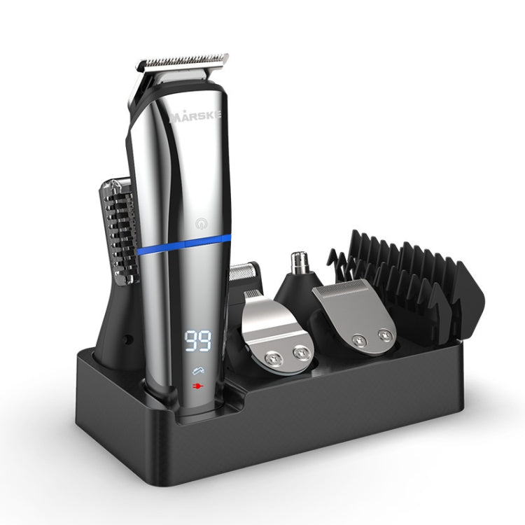 MARSKE 6 In 1 Hair Clipper Grooming Set Rechargeable Razor Carving Nose Hair Trimmer, EU Plug, US Plug