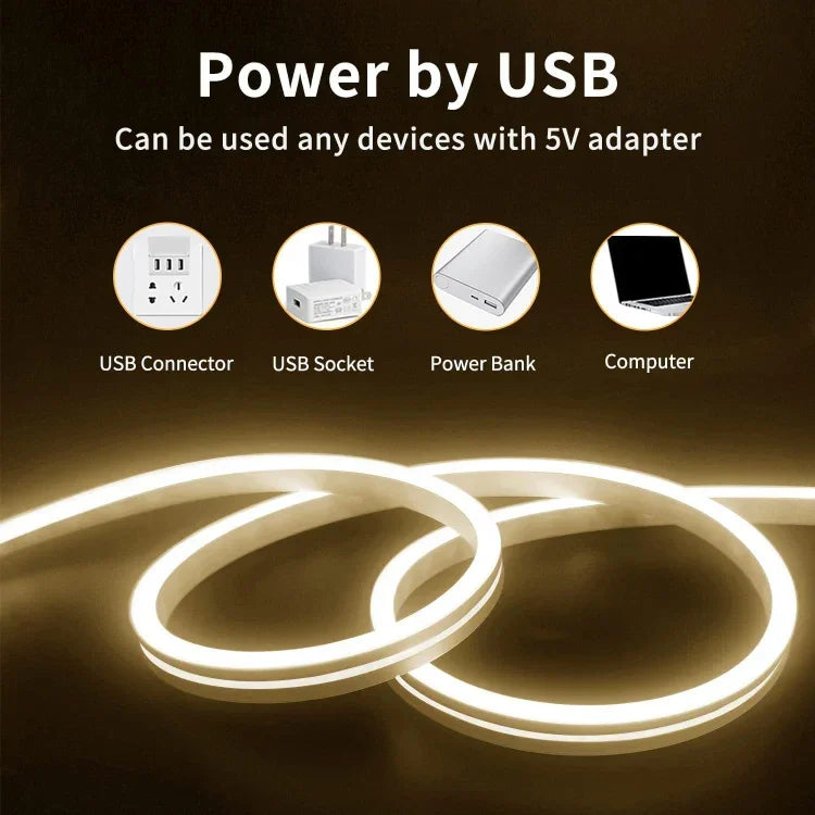 LIXINCORDA 2m 5V USB-Touch-Control-LED-Lichtleiste flexible Neon-Silikon-Soft-Leiste, USB-Touch-Control (Rosa), USB-Touch-Control (Warmweiß), USB-Touch-Control (Blau)