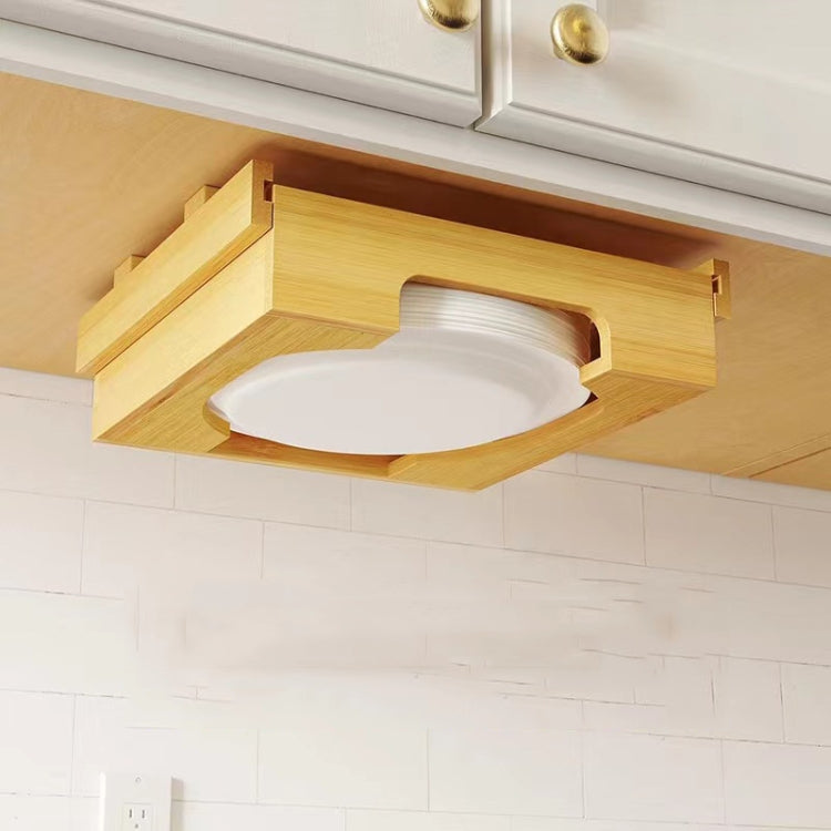 9-Zoll-Papptellerhalter für Unterschrank Bambus-Tellerhalter Küchenorganizer, 24 x 26,5 x 6,5