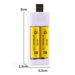 Direkt Eingestecktes 2 Steckplätze USB AA / AAA Wiederaufladbares Batterieladegerät, USB 2 Steckplätze