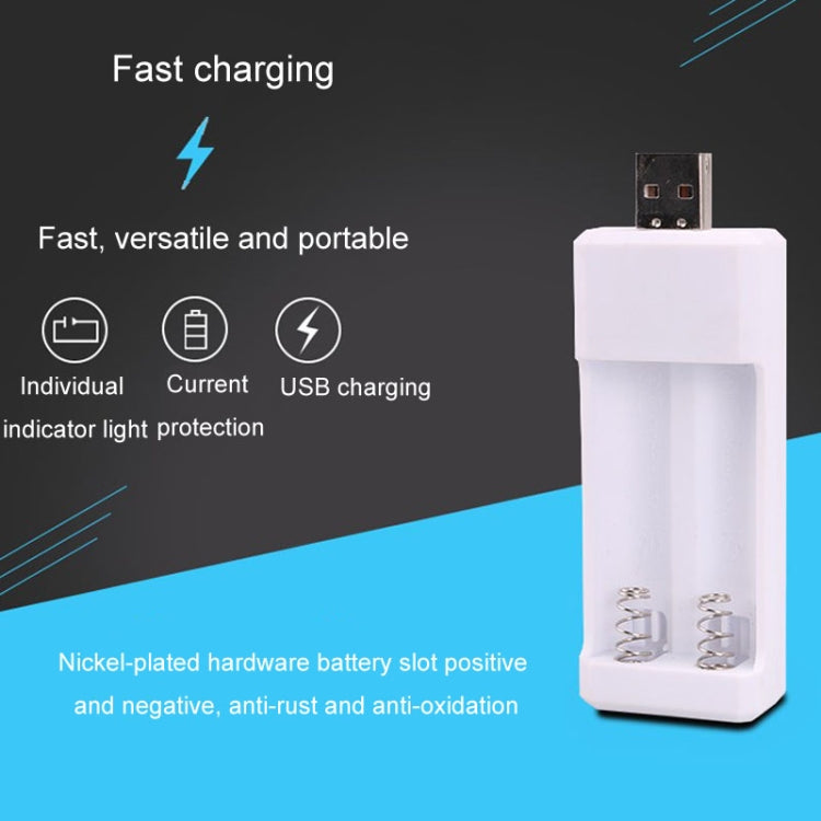 Direkt Eingestecktes 2 Steckplätze USB AA / AAA Wiederaufladbares Batterieladegerät, USB 2 Steckplätze