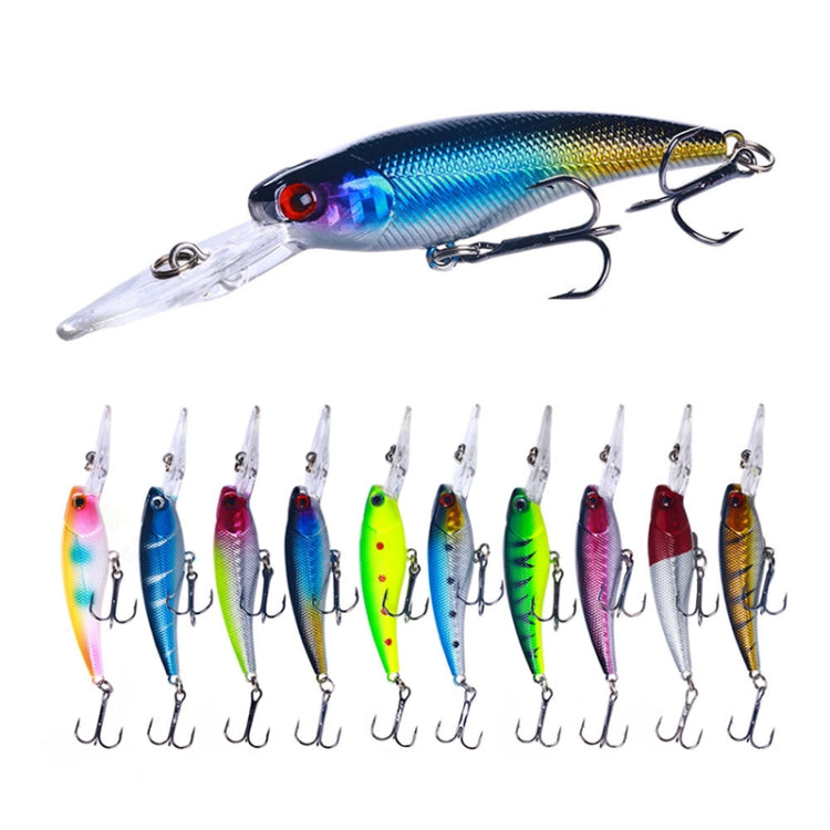 10 Farben / Set HENGJIA MI103 Tauchender Minnow Attrappe Köder Biomimetischer Lua Hartköder, 9,5cm 7,2g