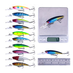 10 Farben / Set HENGJIA MI103 Tauchender Minnow Attrappe Köder Biomimetischer Lua Hartköder, 9,5cm 7,2g