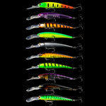 10 Farben / Set HENGJIA MI103 Tauchender Minnow Attrappe Köder Biomimetischer Lua Hartköder, 9,5cm 7,2g