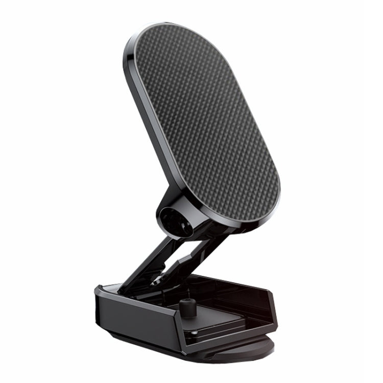 D11 Magnetic Folding Car Phone Holder Rotatable Dashboard Stick-On Navigation Stand, Black Frosted, Silver Frosted