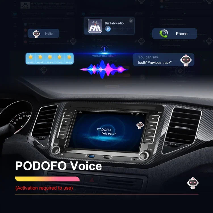 Für Volkswagen/Skoda 2+64G Player Großbildschirm Carplay Android Navigation Rückfahrkamera Integriertes Gerät, 2+64G
