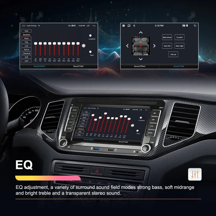 Für Volkswagen/Skoda 2+64G Player Großbildschirm Carplay Android Navigation Rückfahrkamera Integriertes Gerät, 2+64G