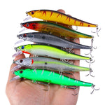 6 Farben / Set HENGJIA MI169 Untergetauchter Minnow Attrappe Lua Harte Angelköder, 12cm 13,6g