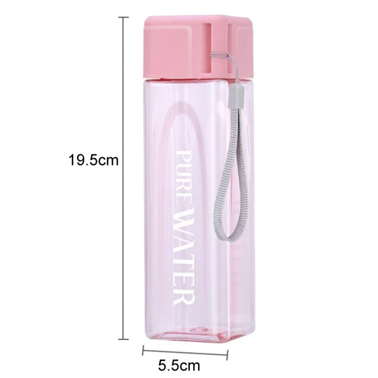 Einfache quadratische Tasse, tragbarer auslaufsicherer Plastikbecher, Sport-Campingflasche, 500 ml
