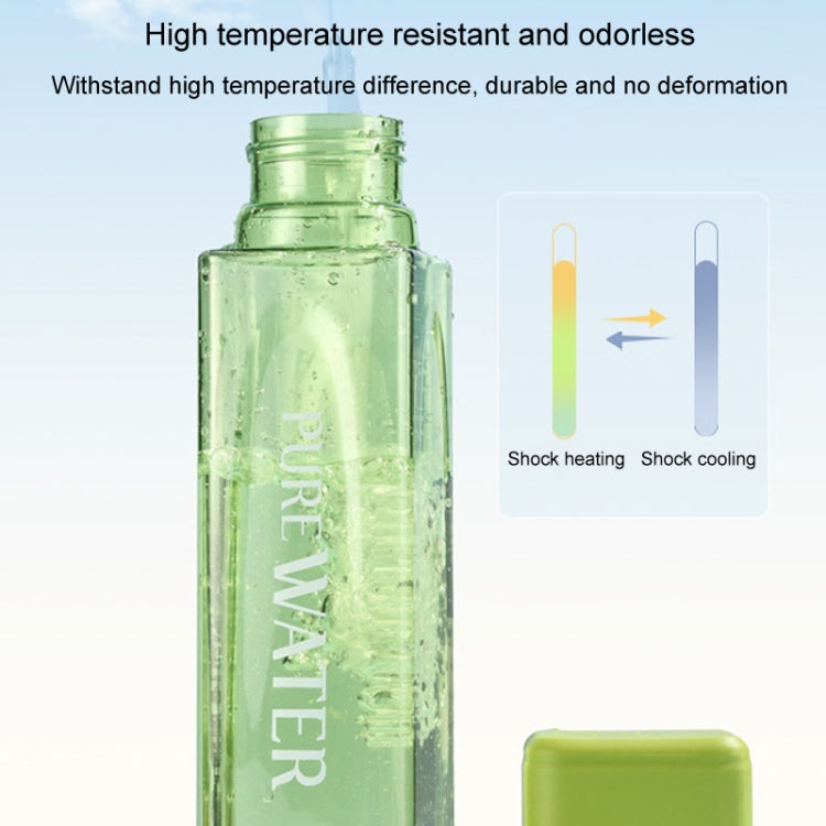Einfache quadratische Tasse, tragbarer auslaufsicherer Plastikbecher, Sport-Campingflasche, 500 ml