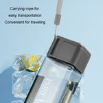 Einfache quadratische Tasse, tragbarer auslaufsicherer Plastikbecher, Sport-Campingflasche, 500 ml