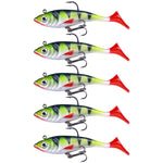 5 Stück / Pack HENGJIA SO071 T-Schwanz Bleiköder Lua Weicher Angelköder, 8,5cm 10,6g