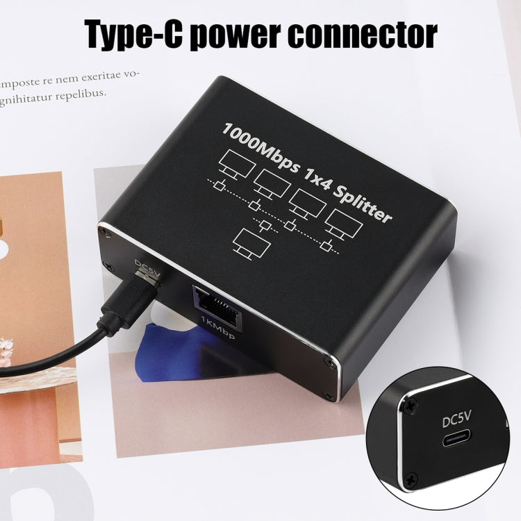 Gigabit Netzwerk-Splitter Netzwerkverteiler RJ45 Netzwerkkabel-Splitter, 1 zu 3, 1 zu 4