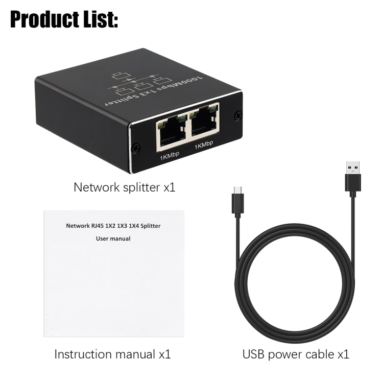 Gigabit Netzwerk-Splitter Netzwerkverteiler RJ45 Netzwerkkabel-Splitter, 1 zu 3, 1 zu 4