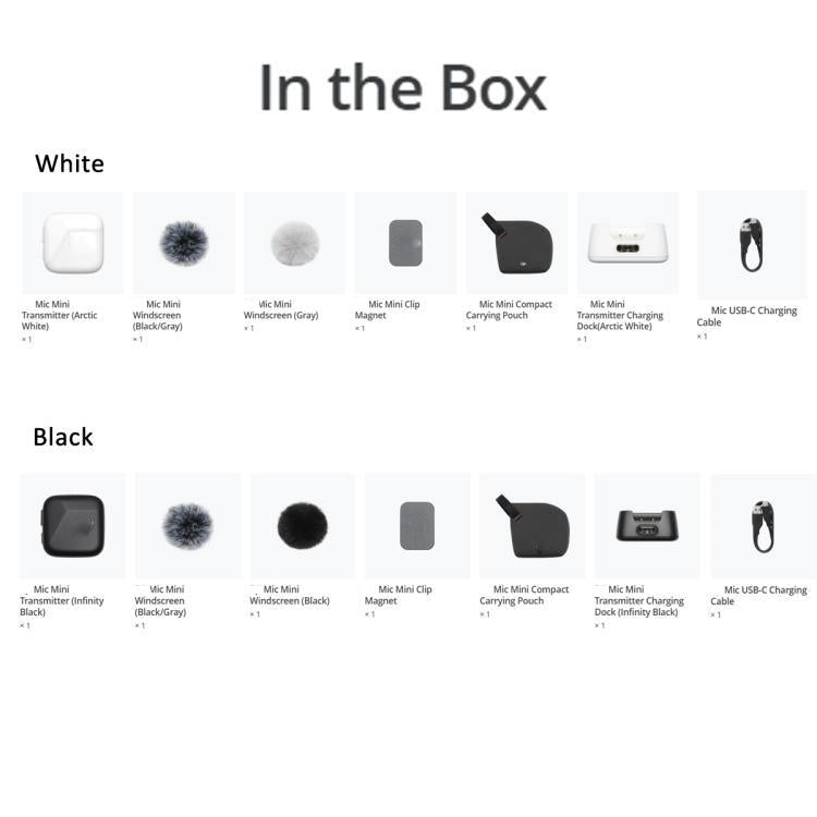 Original Sender für DJI Mic Mini, Sender (Schwarz), Sender (Weiß)