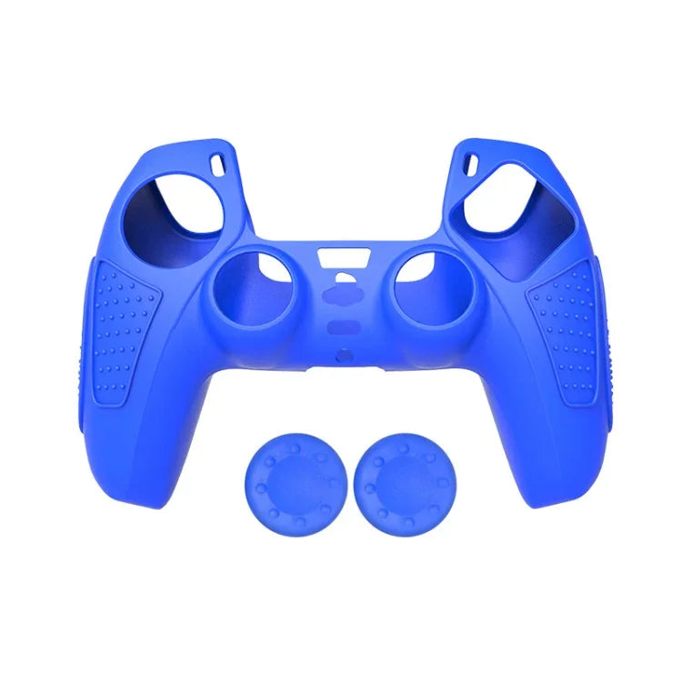 Schutzhülle aus Silikon für PS5-Gamepad, rutschfest, weich, in Weiß, Blau, Schwarz, Weiß + 2 Kappen, Blau + 2 Kappen, Schwarz + 2 Kappen, Weiß + 8 Kappen, Blau + 8 Kappen, Schwarz + 8 Kappen