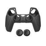 Schutzhülle aus Silikon für PS5-Gamepad, rutschfest, weich, in Weiß, Blau, Schwarz, Weiß + 2 Kappen, Blau + 2 Kappen, Schwarz + 2 Kappen, Weiß + 8 Kappen, Blau + 8 Kappen, Schwarz + 8 Kappen