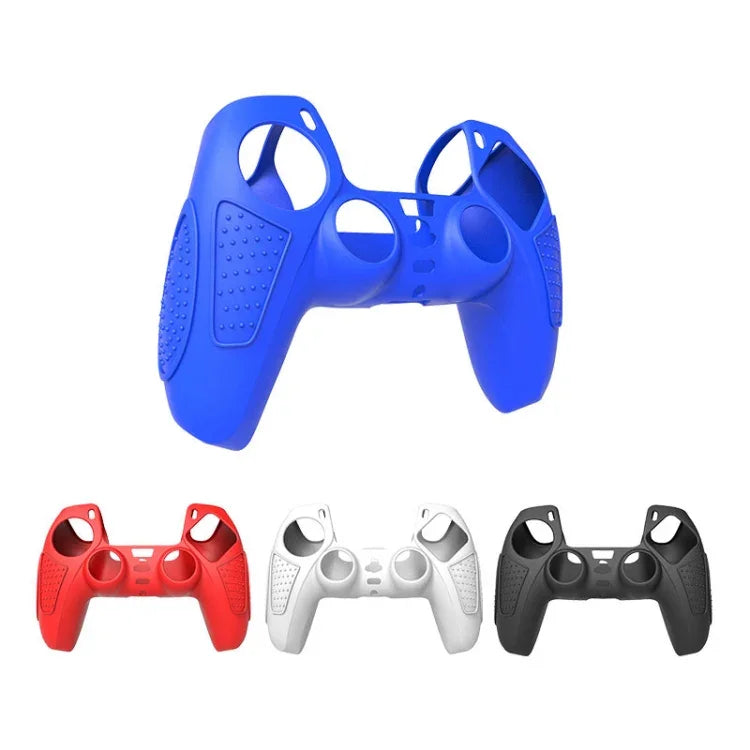 Schutzhülle aus Silikon für PS5-Gamepad, rutschfest, weich, in Weiß, Blau, Schwarz, Weiß + 2 Kappen, Blau + 2 Kappen, Schwarz + 2 Kappen, Weiß + 8 Kappen, Blau + 8 Kappen, Schwarz + 8 Kappen