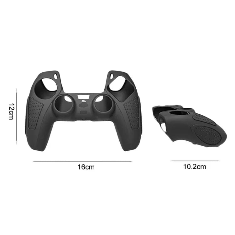 Schutzhülle aus Silikon für PS5-Gamepad, rutschfest, weich, in Weiß, Blau, Schwarz, Weiß + 2 Kappen, Blau + 2 Kappen, Schwarz + 2 Kappen, Weiß + 8 Kappen, Blau + 8 Kappen, Schwarz + 8 Kappen