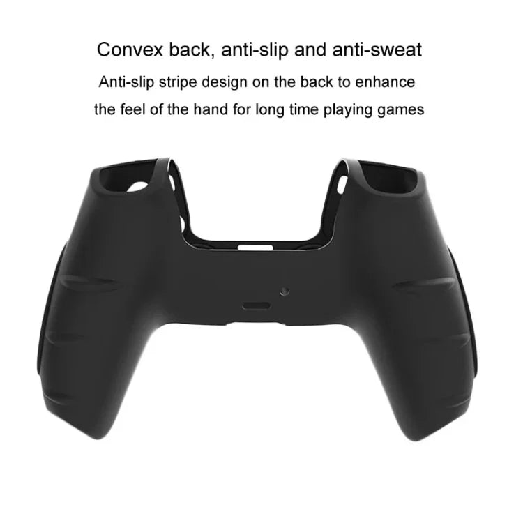 Schutzhülle aus Silikon für PS5-Gamepad, rutschfest, weich, in Weiß, Blau, Schwarz, Weiß + 2 Kappen, Blau + 2 Kappen, Schwarz + 2 Kappen, Weiß + 8 Kappen, Blau + 8 Kappen, Schwarz + 8 Kappen