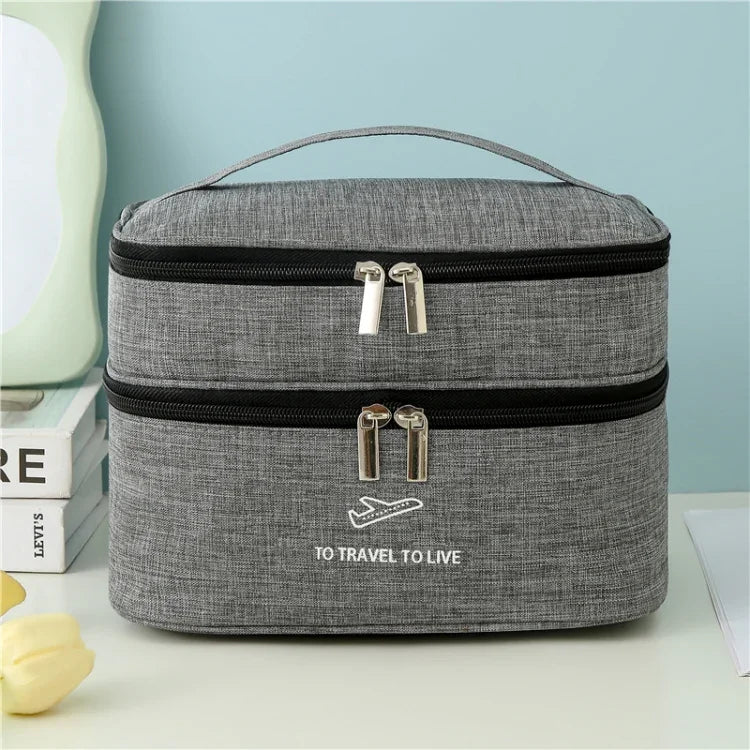 Kationische, doppellagige Kosmetiktasche, große Fassungskraft, Handwaschtasche, verdickte, wasserdichte Reiseaufbewahrungstasche