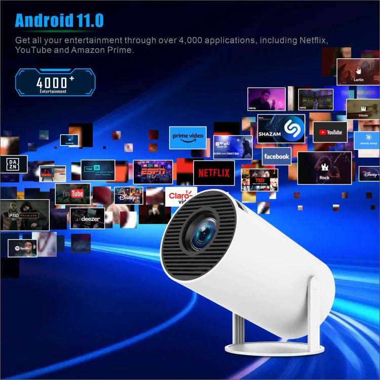 HY300 PRO Smart Projektor Android 11.0 System 160 Lumen Tragbarer Projektor, EU Stecker, US Stecker, UK Stecker, AU Stecker