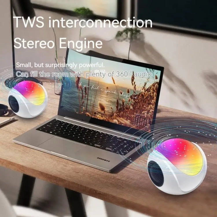SY-688 TWS RGB Bunter Licht Mini-Karten Bluetooth-Lautsprecher, SY-688 Weiß