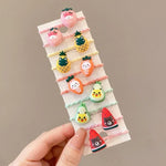10er-Set hübsche Haarbänder für Kinder, kleine, unzerbrechliche Haarbänder, Blumen 1, Avocado, Obst und Gemüse, Blumen 2, bunte achtblättrige Blumen, rosa Bonbons, Frosch, Eiscreme, Wassermelone, transparente Gänseblümchen, cremefarbene...