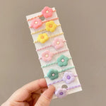 10er-Set hübsche Haarbänder für Kinder, kleine, unzerbrechliche Haarbänder, Blumen 1, Avocado, Obst und Gemüse, Blumen 2, bunte achtblättrige Blumen, rosa Bonbons, Frosch, Eiscreme, Wassermelone, transparente Gänseblümchen, cremefarbene...