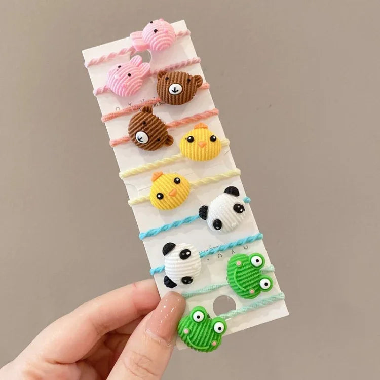 10er-Set hübsche Haarbänder für Kinder, kleine, unzerbrechliche Haarbänder, Blumen 1, Avocado, Obst und Gemüse, Blumen 2, bunte achtblättrige Blumen, rosa Bonbons, Frosch, Eiscreme, Wassermelone, transparente Gänseblümchen, cremefarbene...