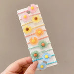10er-Set hübsche Haarbänder für Kinder, kleine, unzerbrechliche Haarbänder, Blumen 1, Avocado, Obst und Gemüse, Blumen 2, bunte achtblättrige Blumen, rosa Bonbons, Frosch, Eiscreme, Wassermelone, transparente Gänseblümchen, cremefarbene...