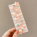10er-Set hübsche Haarbänder für Kinder, kleine, unzerbrechliche Haarbänder, Blumen 1, Avocado, Obst und Gemüse, Blumen 2, bunte achtblättrige Blumen, rosa Bonbons, Frosch, Eiscreme, Wassermelone, transparente Gänseblümchen, cremefarbene...