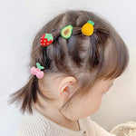 10er-Set hübsche Haarbänder für Kinder, kleine, unzerbrechliche Haarbänder, Blumen 1, Avocado, Obst und Gemüse, Blumen 2, bunte achtblättrige Blumen, rosa Bonbons, Frosch, Eiscreme, Wassermelone, transparente Gänseblümchen, cremefarbene...