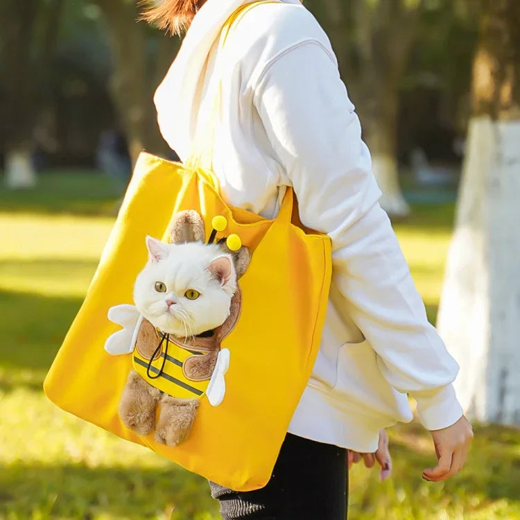 Haustiertasche, Umhängetasche, Katzentasche, kleine Hundetasche, erweiterbare Schultertasche, M, L