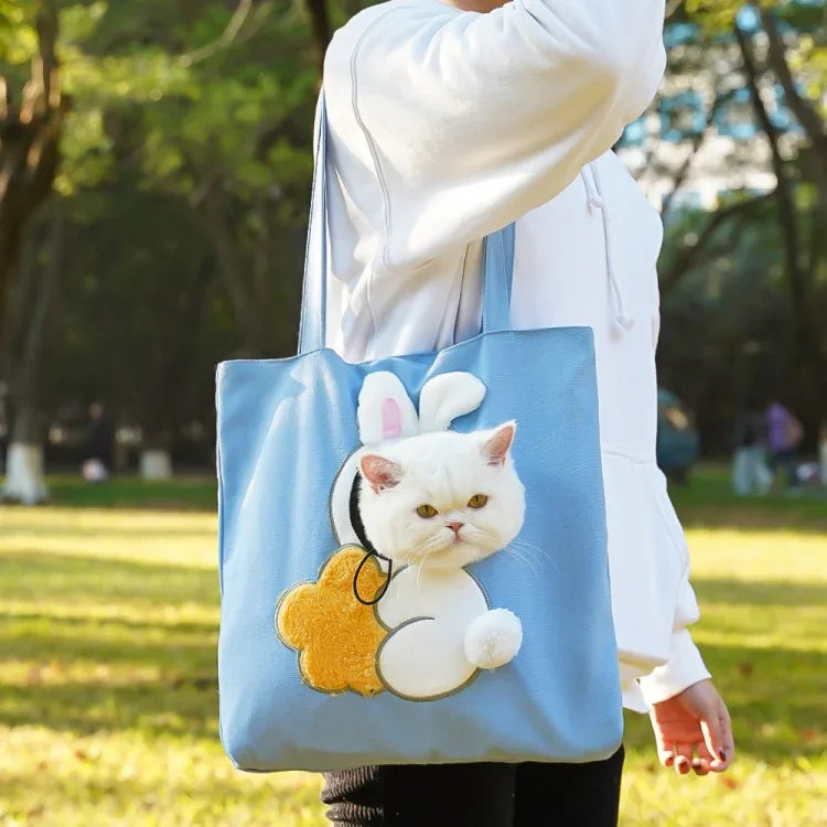 Haustiertasche, Umhängetasche, Katzentasche, kleine Hundetasche, erweiterbare Schultertasche, M, L