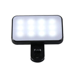 Selfie-Aufhelllicht Wiederaufladbar mit 3 Farbtemperaturen, Clip für Telefon, Laptop, Tablet Meeting, 24 LEDs