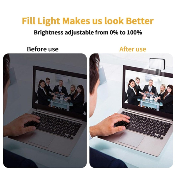Selfie-Aufhelllicht Wiederaufladbar mit 3 Farbtemperaturen, Clip für Telefon, Laptop, Tablet Meeting, 24 LEDs