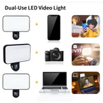 Selfie-Aufhelllicht Wiederaufladbar mit 3 Farbtemperaturen, Clip für Telefon, Laptop, Tablet Meeting, 24 LEDs