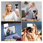 Selfie-Aufhelllicht Wiederaufladbar mit 3 Farbtemperaturen, Clip für Telefon, Laptop, Tablet Meeting, 24 LEDs