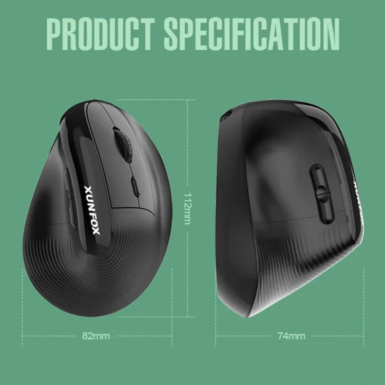 XUNSVFOX H5 Vertikale Dual-Modus-Maus Wiederaufladbare Kabellose Business-Büro-Maus
