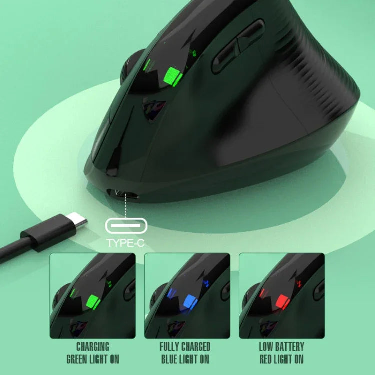 XUNSVFOX H5 Vertikale Dual-Modus-Maus Wiederaufladbare Kabellose Business-Büro-Maus