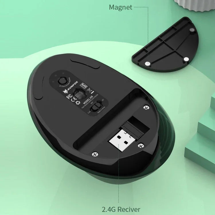 XUNSVFOX H5 Vertikale Dual-Modus-Maus Wiederaufladbare Kabellose Business-Büro-Maus