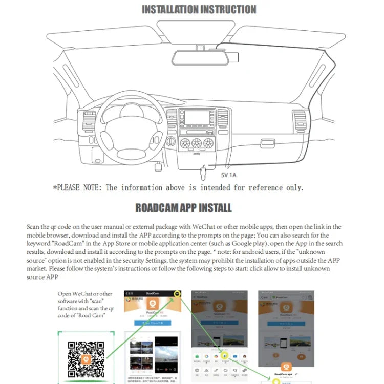 S600 1080P Wifi Dash Cam 170 Degree Wide Angle Lens Hidden Car Driving Recorder