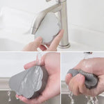 Wolkenartiger, absorbierender Schwammreiniger für Badezimmerwaschbecken, kalkvorbeugende Reinigungsbürste, Grau
