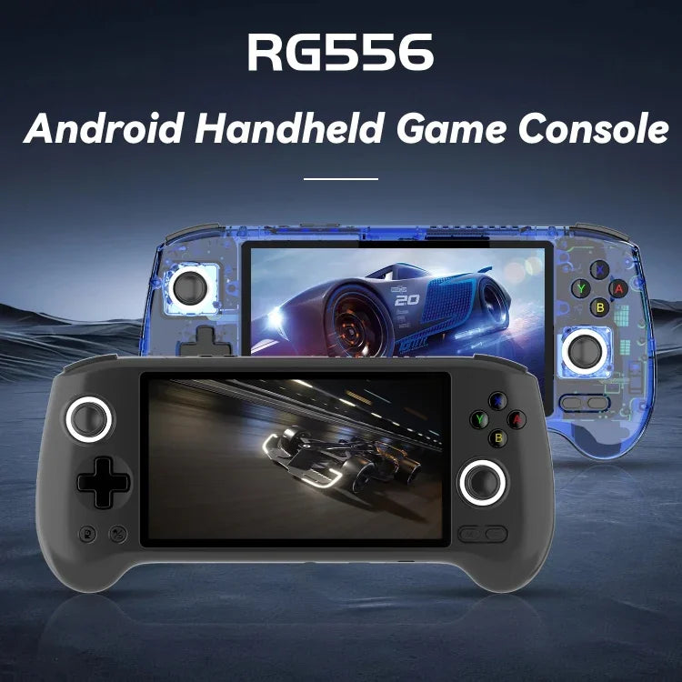 ANBERNIC RG556 Handheld-Spielkonsole mit Android 13-System, 5,48-Zoll-AMOLED-Bildschirm, WLAN und Bluetooth, 128 GB + 128 GB oder 128 GB + 256 GB Speicher
